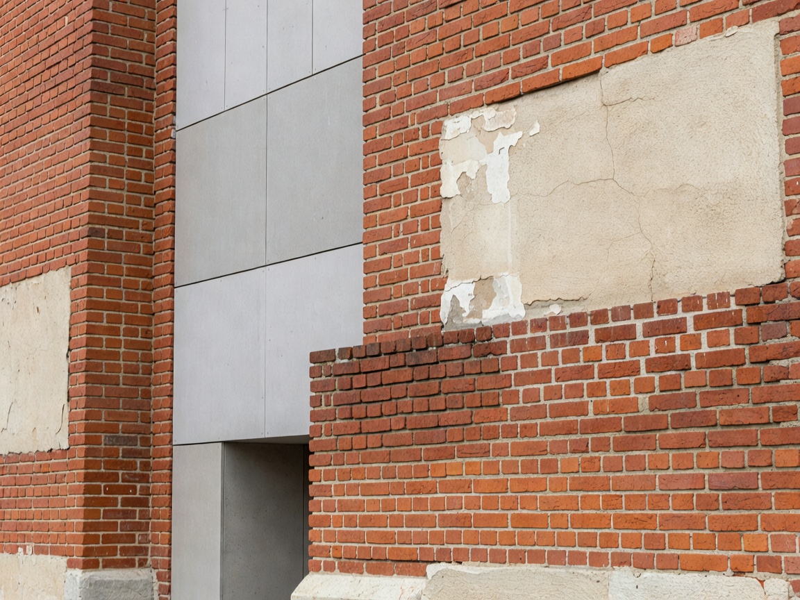 Architectural inspection showing building fabric details and exterior walls